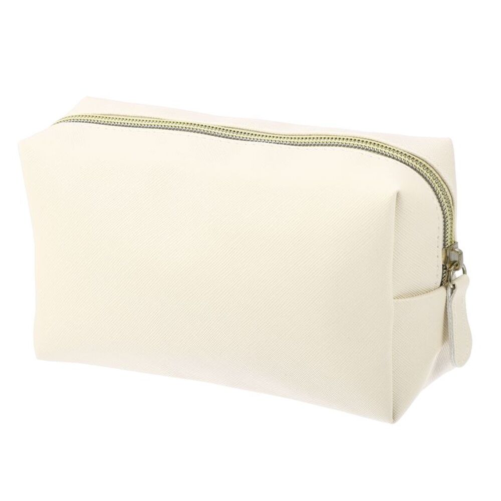 PU Leather Travel Large Make Up Brush Organizer Toiletry M Size Beige